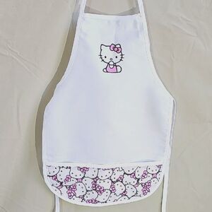 Custom Hello Kitty Embroidered Child Apron White with customized Pocket OS